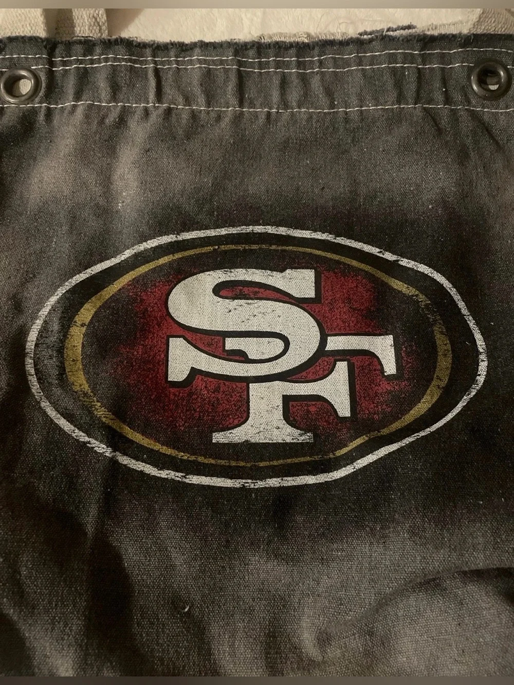 San Francisco 49ers Black Canvas Tote Bag - Team Logo